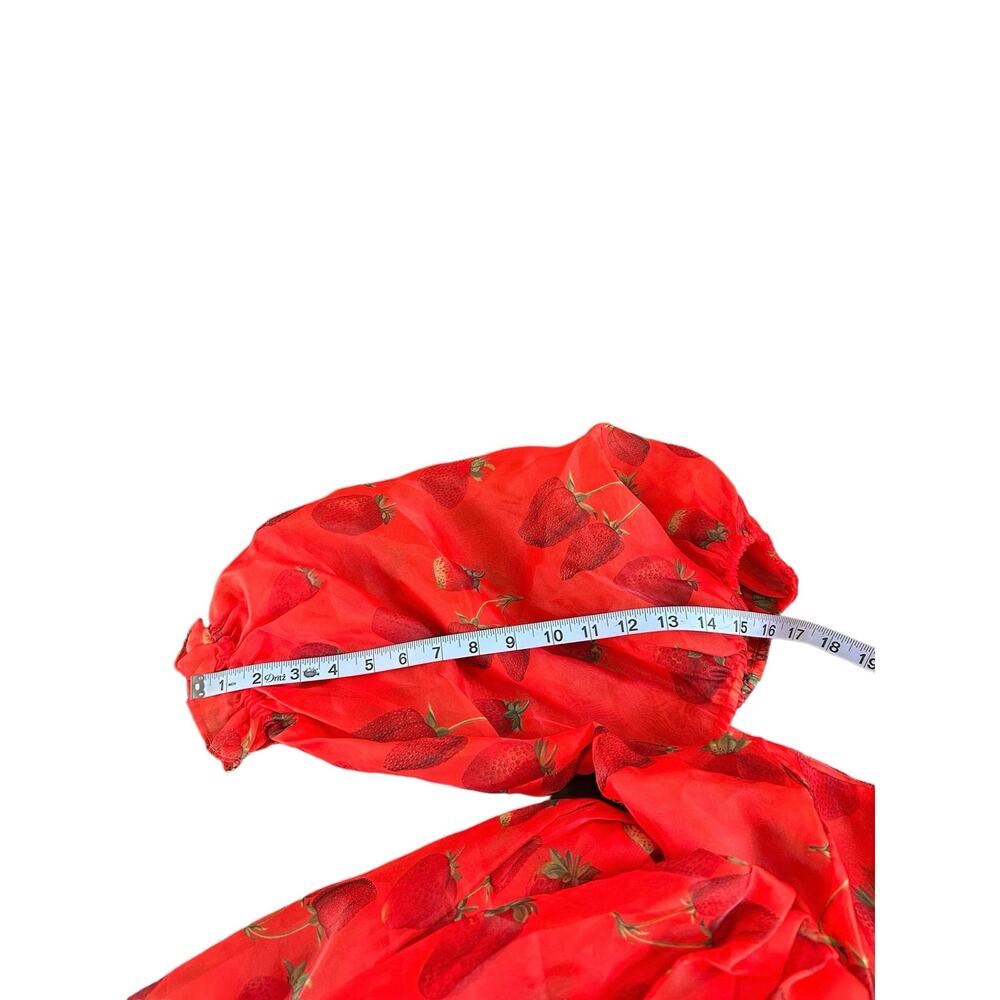 Selkie Red Strawberry-Print Mini Dress - Picture 11 of 12